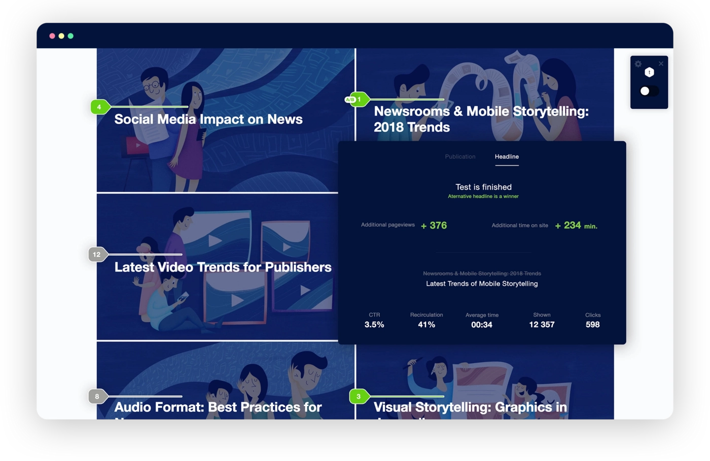 IO headline testing solution shows the winning option in the end
