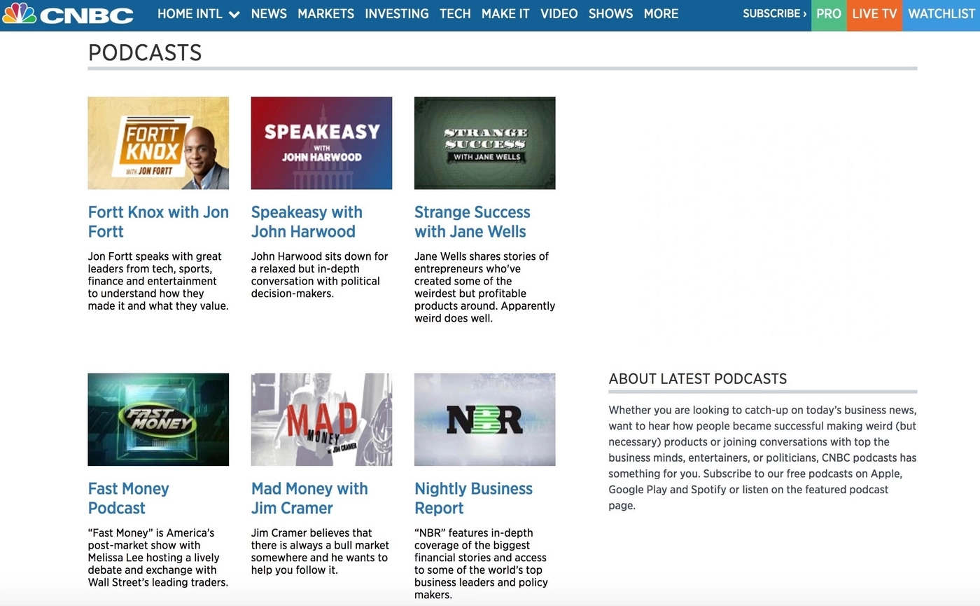 Audio podcasts by CNBC