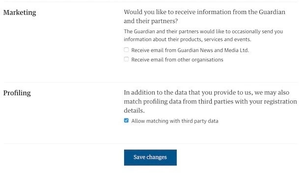 The Guardian GDPR compliant consent example