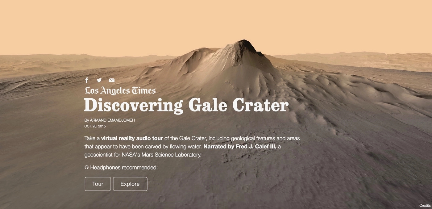 The Los Angeles Times example of a virtual reality page